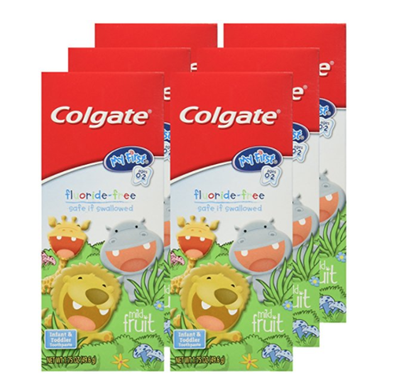 Colgate My First Baby and Toddler Toothpaste, Fluoride Free - 1.75 ounce (6 Pack) only $12.55