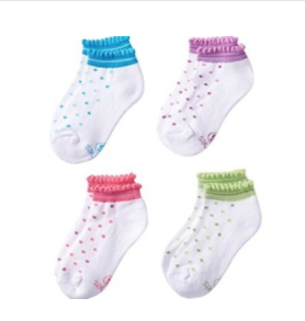 Hanes Girls' 4 Pack Classics Low Cut Scallop Socks, Assorted, Medium, Only $2.19, You Save $0.02(1%)
