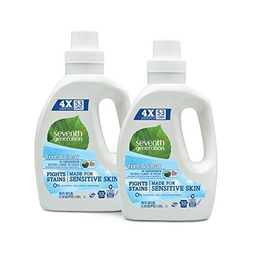 Seventh Generation Natural 4X Concentrated Laundry Detergent Free and Clear Unscented, 106 loads, 40 Fl Oz (Pack of 2), Only $12.73 , free shipping after clipping coupon and using SS