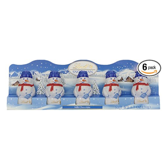 Lindt Milk Chocolate Holiday Mini Snowman, Hollow, 1.7 Ounce (Pack of 6 only $6.60
