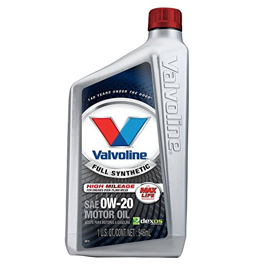 Valvoline 0W-20 全合成 高里程5W30机油 1夸托 ，原价$18.88, 现仅售6.97