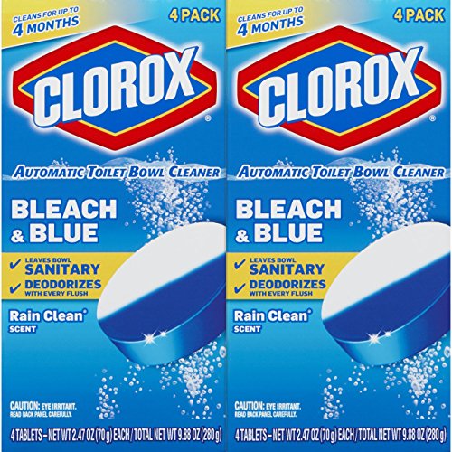 Clorox Automatic Toilet Bowl Cleaner, Bleach & Blue, Rain Clean Scent, 2.47 Ounces, 8 Pack (Packaging May Vary), Only $16.47, free shipping after using SS