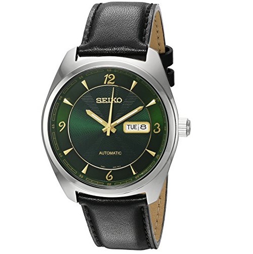 Seiko Men's 'Recraft Series' Japanese Automatic Stainless Steel and Black Leather Dress Watch (Model: SNKN69), Only $84.50, free shipping