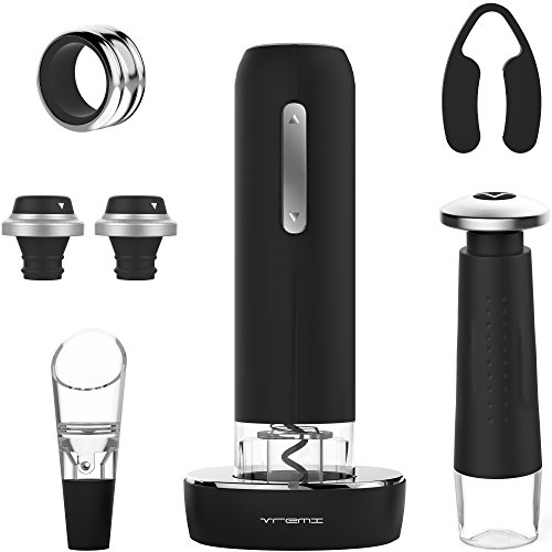 Vremi 9 Piece Wine Gift Set - Wine Gifts and Accessories with Electric Wine Opener and Wine Saver Preserver with 4 Wine Bottle Stoppers - Fun Cool Wine Gifts for Women or Men, Only$21.18