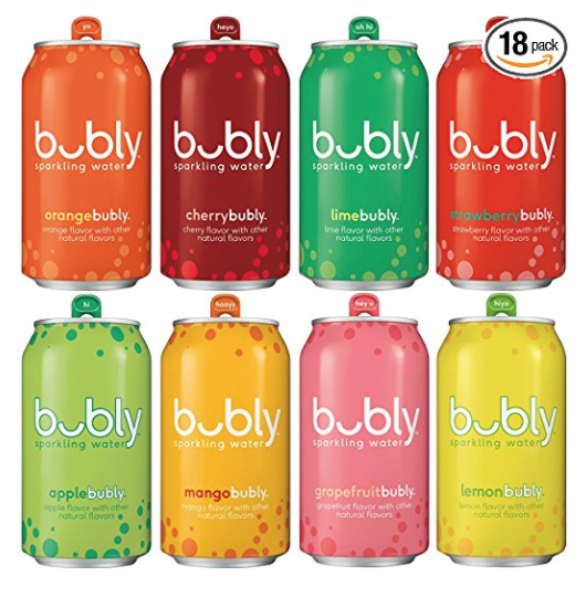 bubly Sparkling Water Sampler, Variety Pack, All 8 Flavors, 12 Ounce Cans (18 Count) only $7.79