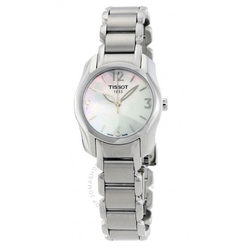 Jomashop：TISSOT 天梭 T-Wave系列 T023.210.11.117.00 珍珠母 女士時裝腕錶，原價$395.00，現使用折扣碼后僅售$119.99，免運費