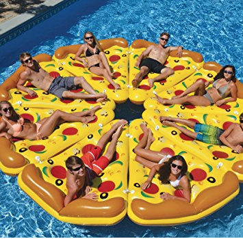 Swimline Inflatable 披薩造型充氣浮床$16.61 泳池Party必備, 現僅售$15.38