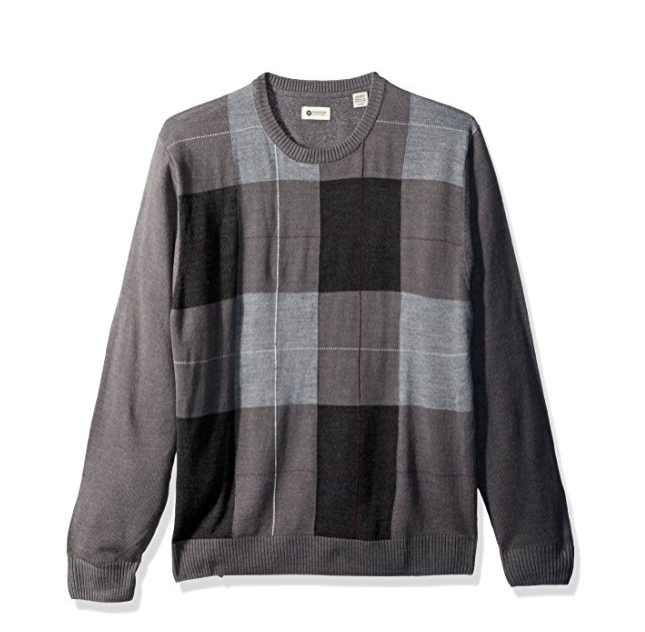 Haggar Men's Soft Acrylic Patchwork Crew Neck Sweater only $13.78