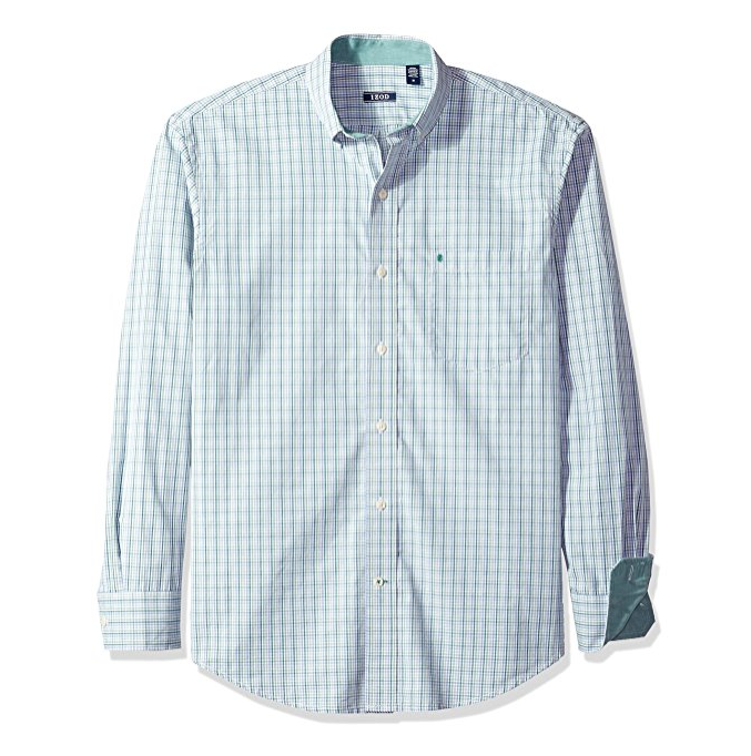 IZOD Men's Essential Check Long Sleeve Shirt (Regular & Slim Fit) only $12.99