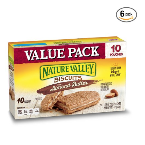 Nature Valley 杏仁酱夹心饼干1.35 oz 6盒 , 现点击coupon后仅售$23.50