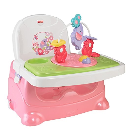 Fisher-Price 攜帶型嬰幼兒餐椅， 帶小象玩具，現僅售$24.99