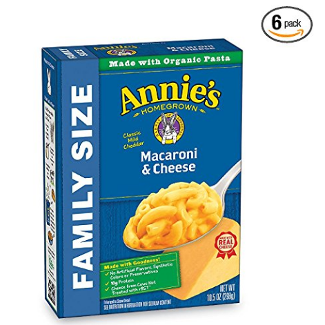 Annie's Family Size Classic Mild Cheddar Macaroni & Cheese, 6 Boxes, 10.5oz (Pack of 6) $7.38