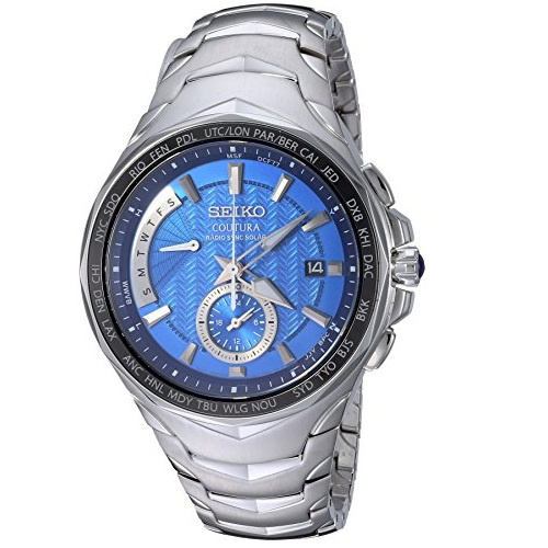 Seiko Men's Radio Sync Solar Coutura Silvertone Watch (Model: SSG019), Only $309.00, free shipping