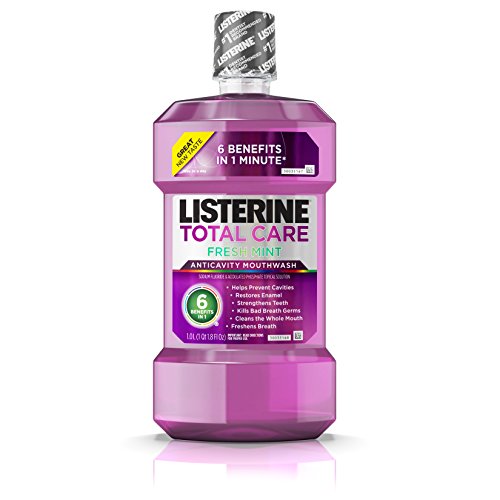 Listerine Total Care Anticavity Mouthwash To Kill Bad Breath Germs, Fresh Mint, 1 L, Only $6.40
