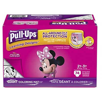 Pull-Ups Learning Designs Training Pants for Girls, 2T-3T (18-34 lbs.), 74 Count, Toddler Potty Training Underwear, Packaging May Vary, Only $17.89, free shipping after clipping coupon and using SS