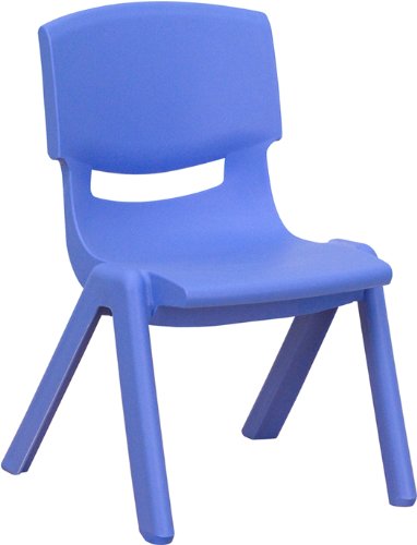 史低價！Flash Furniture 藍色塑料學生靠背椅，原價$43.00，現僅售$9.77