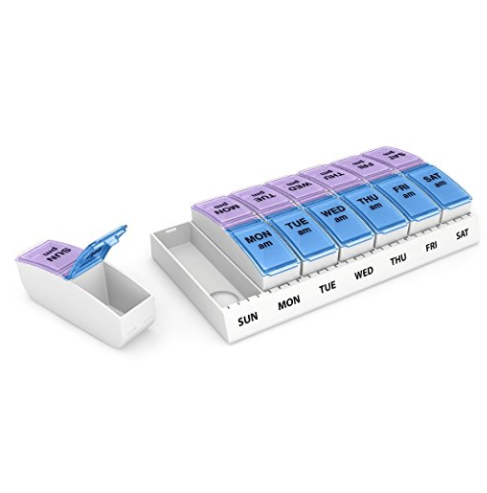 Ezy Dose Weekly AM/PM Travel Pill Organizer and Planner │ Removable AM/PM Compartments │ Great for Travel (Small), Only $3.98