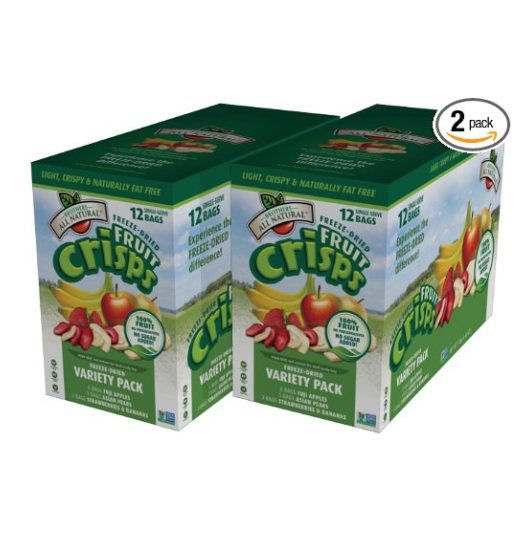 Brothers-ALL-Natural Fruit Crisps, Variety Pack, 12 Count, 4.44 oz (Pack of 2) only $15.18