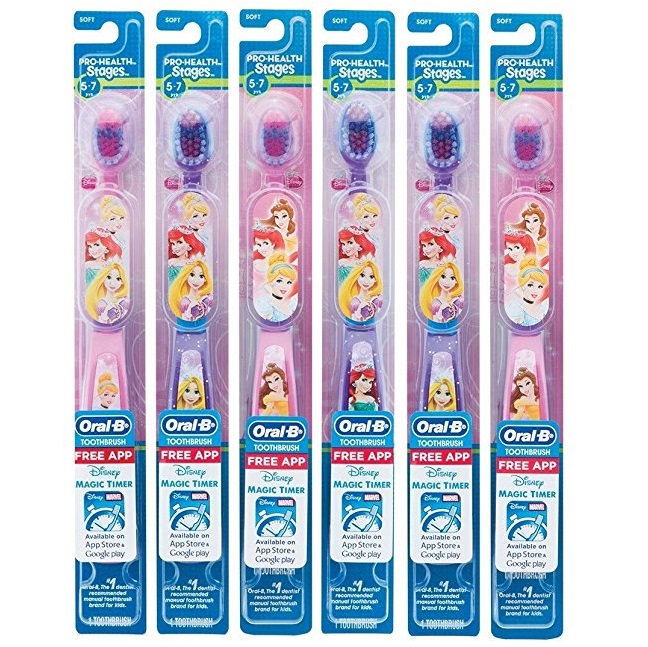 Oral-B Kids Manual Toothbrush featuring Disney's Princess Characters, Soft bristles, 6 count, Only $9.95, free shipping after using SS