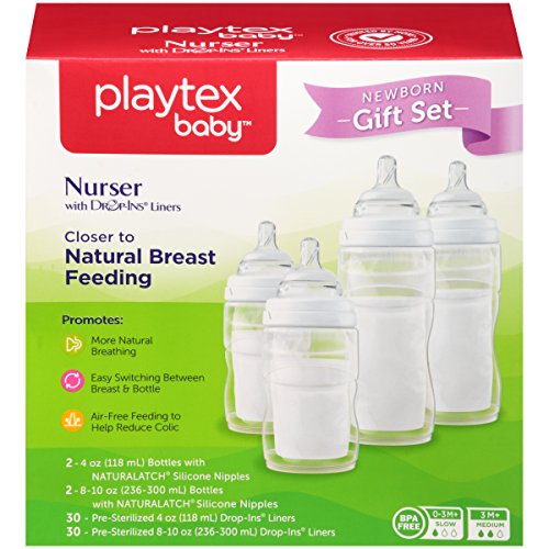 Playtex Baby Nurser Baby Bottle with Drop-Ins Disposable Liners, Closer to Breastfeeding, Gift Set, Only$12.14