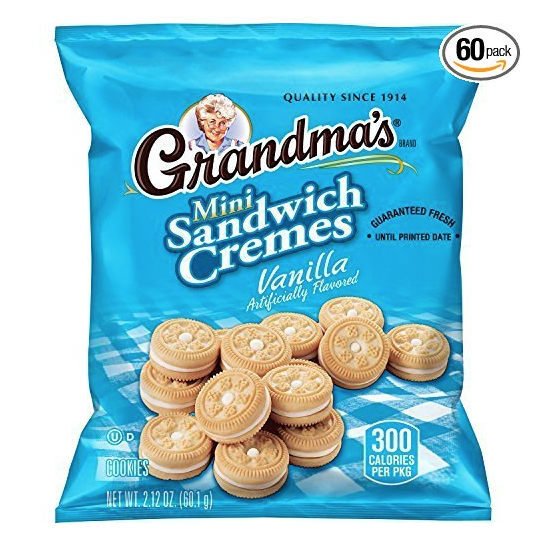 Grandma's Sandwich Cookies, Vanilla Creme Minis, 2.12 Ounce (Pack of 60 ) only $14.25