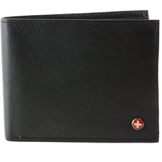 Alpine Swiss Men’s Wallet Genuine Leather Divided Bill Section Flipout ID Bifold, Only $9.99