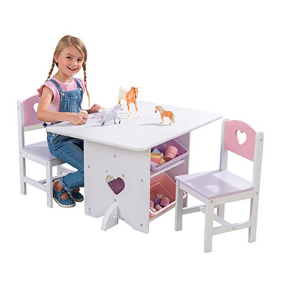 Kidkraft Heart Table and Chair Set, $84.59，free shipping
