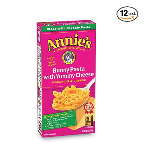 Annie's 可愛兔子造型 兒童乳酪有機通心粉6oz 12盒裝, 現點擊coupon后僅售$8.29, 免運費！