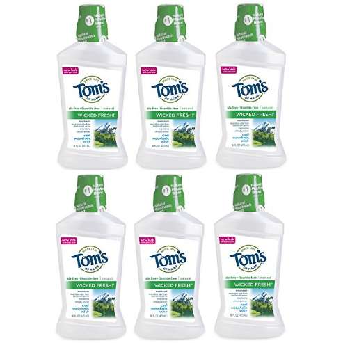 Tom's of Maine Wicked Fresh! Mouthwash, Mouthwash, Natural Mouthwash, Cool Mountain Mint, 16 Ounce, 6-Pack $19.78