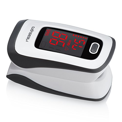 MeasuPro Instant Read Digital Pulse Oximeter, Pulse Rate Monitor and SpO2 Oxygen Sensor, Includes Carry Case, Batteries, and Lanyard, CE, Only $14.44