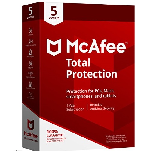 史低价！杀毒软件！McAfee Total Protection 计算机安全全面保护套装2018年版，5台设备，原价$89.99，现仅售$19.99