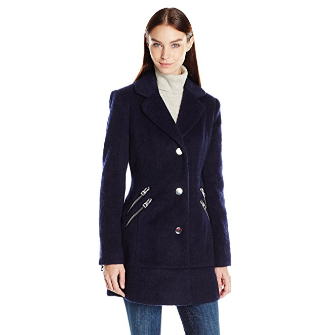 GUESS Women's Mohair Wool Blazer Coat with Zipper Details only $53.02