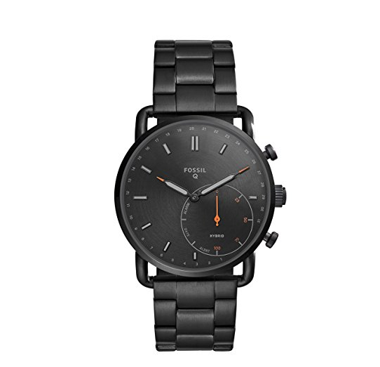 Fossil Hybrid Smartwatch - Q Commuter Black Stainless Steel FTW1148 only $95