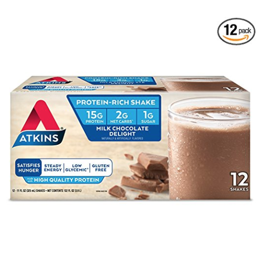 Atkins Ready to Drink Protein-Rich Shake, Milk Chocolate Delight, 12 Count only $15.27