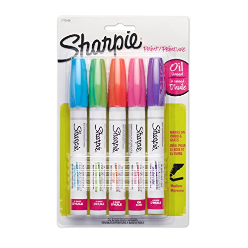 Sharpie Oil-Based Paint Markers, Medium Point, Bright Colors, 5 Count - Great for Rock Painting, Only $9.75