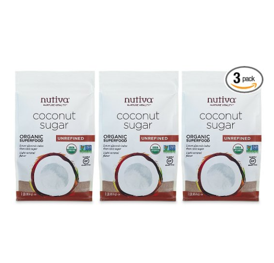 Nutiva USDA Certified Organic, non-GMO, Unrefined Granulated Coconut Sugar, 1-Pound  only  $9.21