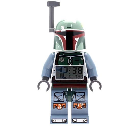 LEGO Star Wars 9003530 Boba Fett Kids Minifigure Light Up Alarm Clock | green/blue | plastic | 9.5 inches tall | LCD display | boy girl | official, Only $18.43