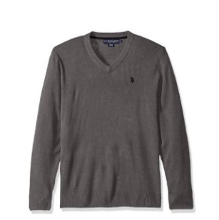 U.S. Polo Assn. Solid V-Neck Sweater 男士V领毛衣, 原价$60, 喜爱你近视$10.15