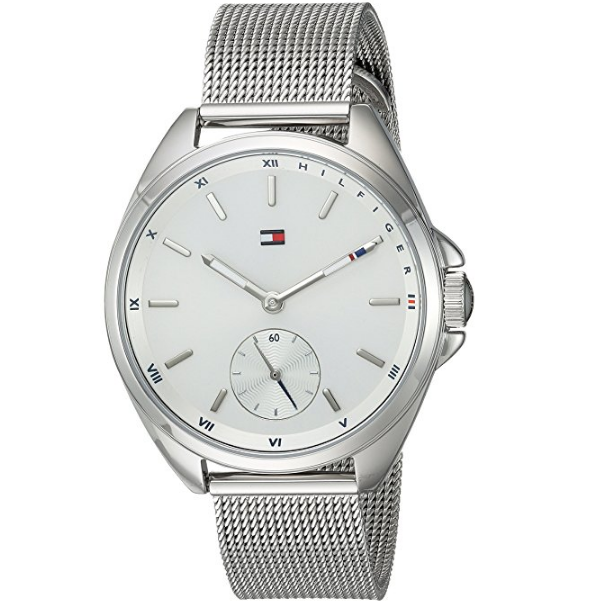 Tommy Hilfiger Women's 'SPORT' Quartz Stainless Steel Casual Watch, Color:Silver-Toned (Model: 1781758) $75.67，free shipping