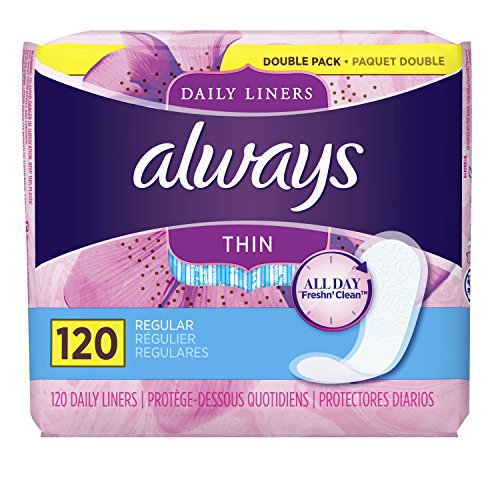 Always Thin Unscented Daily Liners, Wrapped, Regular Absorbency, 120 Count, Only  $3.82