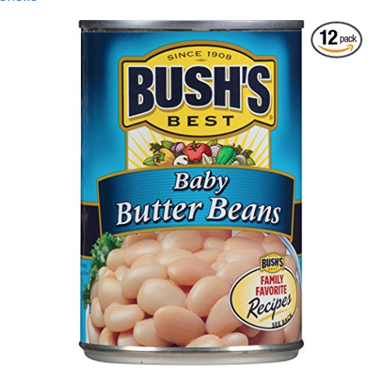 Bush's Best Baby Butter Beans, 16 oz (12 cans) only $11.02