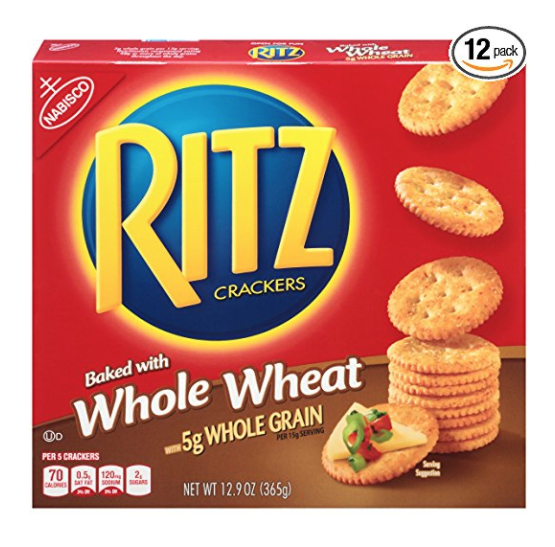 Ritz 全麥餅乾 12.9盎司 12盒 ，現點擊coupon后僅售$22.5, 免運費！