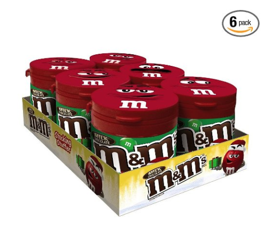 史低價： M&M'S 牛奶巧克力豆豆節日套裝 3.5盎司 6罐，現僅售$5.93