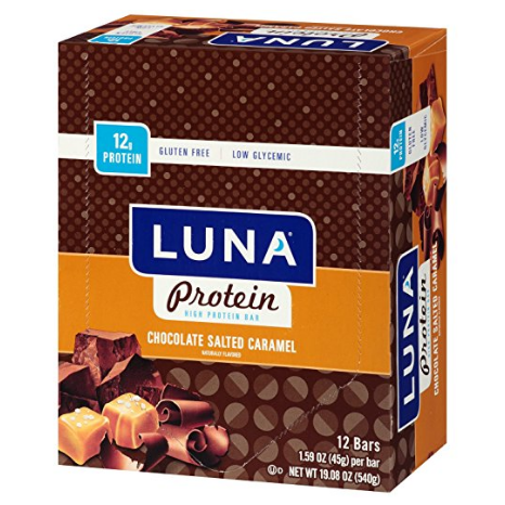 LUNA PROTEIN - Gluten Free Protein Bar - Chocolate Salted Caramel - (1.59 Ounce Snack Bar, 12 Count) $9.48