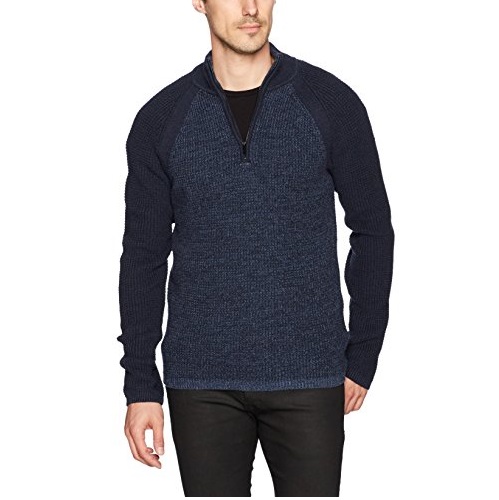 Calvin Klein Jeans Men's Long Sleeve Parallel Fisherman Colorblock 1/4 Zip Sweater, Only $27.71, free shipping