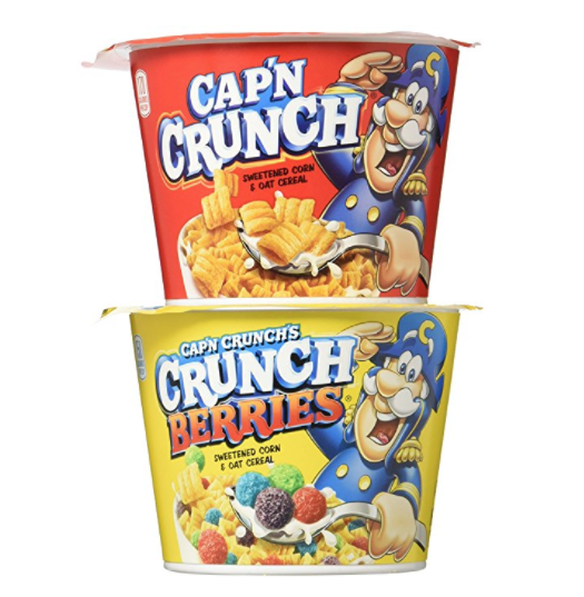 Quaker Cap'n Crunch 多口味早餐麥片 12杯，現點擊coupon后僅售$9.11，免運費！