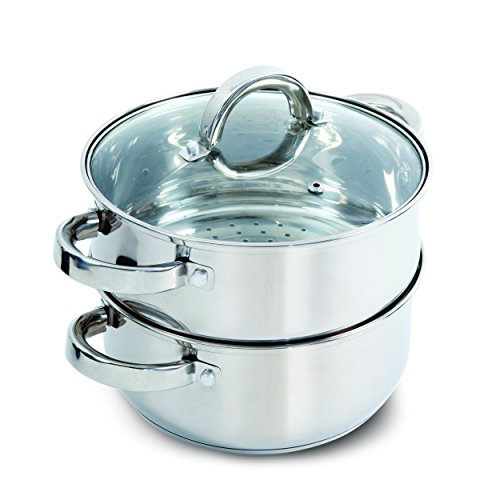 Oster 108132.03  Sangerfield Steamer Set with Lid for Stovetop Use, Stainless Steel, Only $17.03