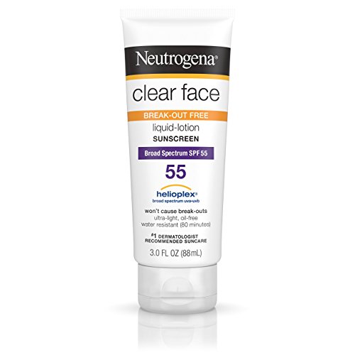 Neutrogena Clear Face Liquid Lotion Sunscreen For Acne-Prone Skin, Broad Spectrum Spf 55, 3  Fl. Oz., Only $4.75
