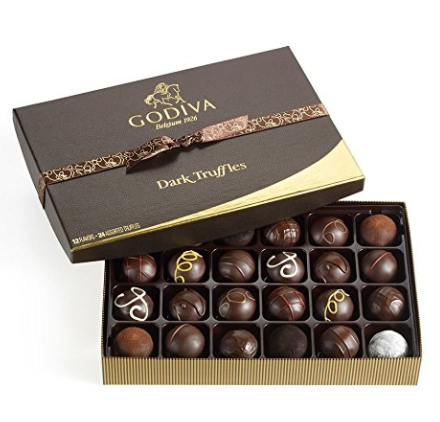 Godiva 黑巧松露巧克力礼盒 24粒 ，现仅售$37.95，免运费！