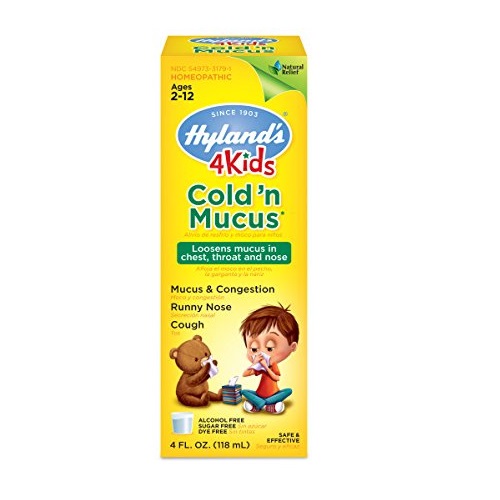 Hyland's 4 Kids Cold 'n Mucus Relief Liquid, Natural Relief of Mucus & Congestion, Runny Nose, Cough, 4 Ounces, Only  $3.49, free shipping
